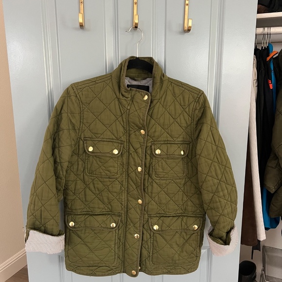 J Crew | Quilted Downtown FIeld Jacket Green | Womens | Size M - Picture 6 of 11